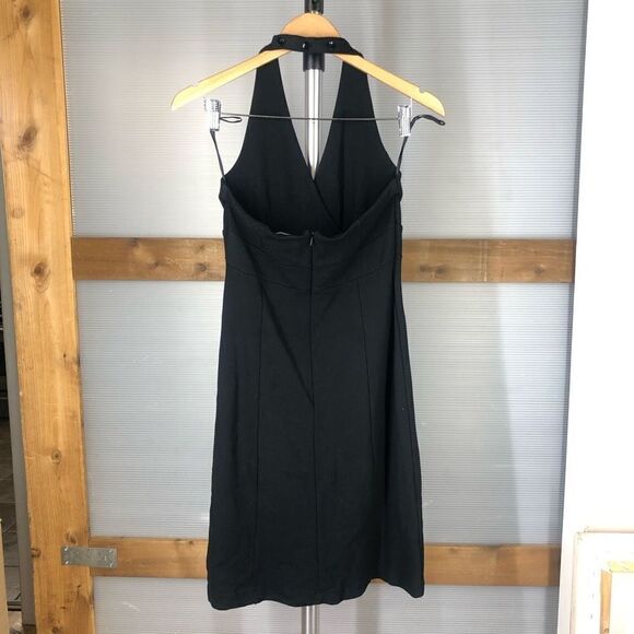 JACOB Black Halter Fit & Flare Midi Dress Sz 7/8 - Picture 2 of 7